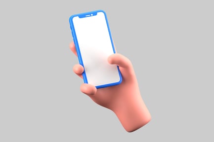 Preview: Stylized Hand Holding Blue Smartphone