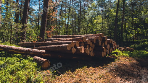 Preview: Trees stacked on top of each other in a forest