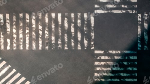 Preview: Elevated view over pedestrian crossing road intersection of Japan. Aerial street