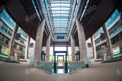 Preview: fish-eye view of modern building