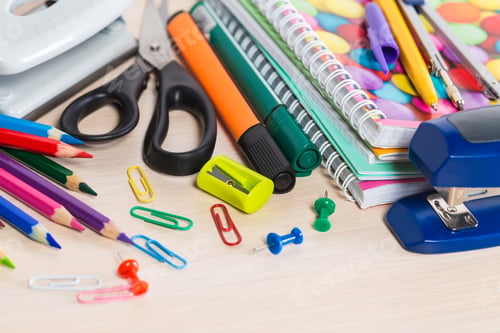Preview: A well-organized workspace with stationery items during a study session