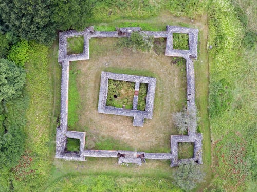 Preview: Aerial view of Gurre castle ruins located on Zealand in Denmark