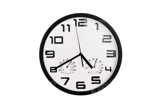 Preview: Clock with arabic numerals on wall shows 16:40 , 4:40