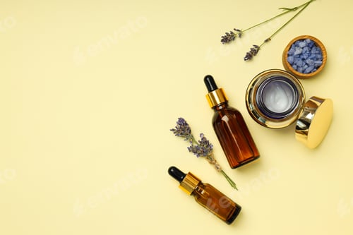 Preview: Concept of skin and face care, lavender cosmetic