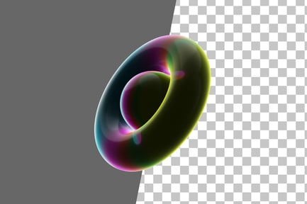 Preview: Twisted Wavy Cilinder Neon Abstract 3D Icon