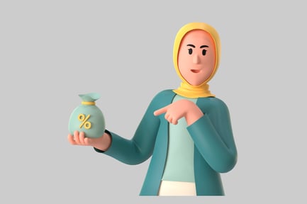 Preview: Hijab Woman Holding Percent Bag
