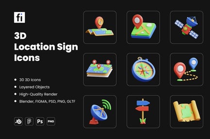 Preview: Navigation Sign Icon Set