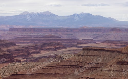 Preview: Scenic American Landscape and Red Rock Mountains in Desert Canyon.