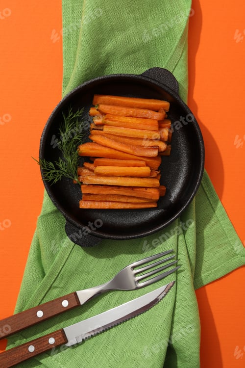 Preview: Fried carrot, concept of tasty fried food