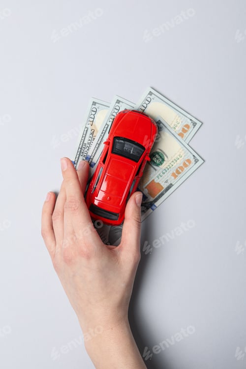 Preview: Concept of car purchase and insurance with toy car