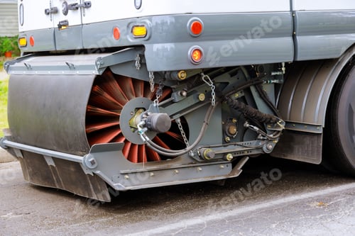 Preview: Street Sweeper car is cleaning machine in the municipal car for cleaning brush roads sidewalks