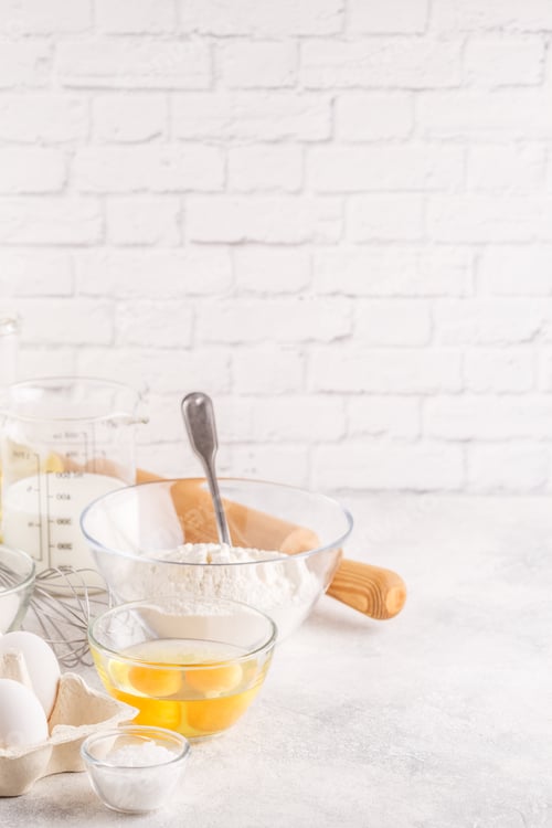 Preview: Bakery products -flour, eggs, milk.