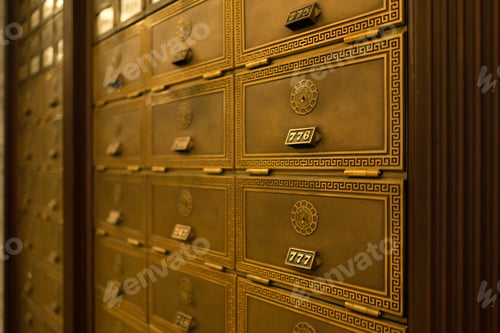 Preview: Post Office Box Keyed Mailbox Ornate Apartment Lobby