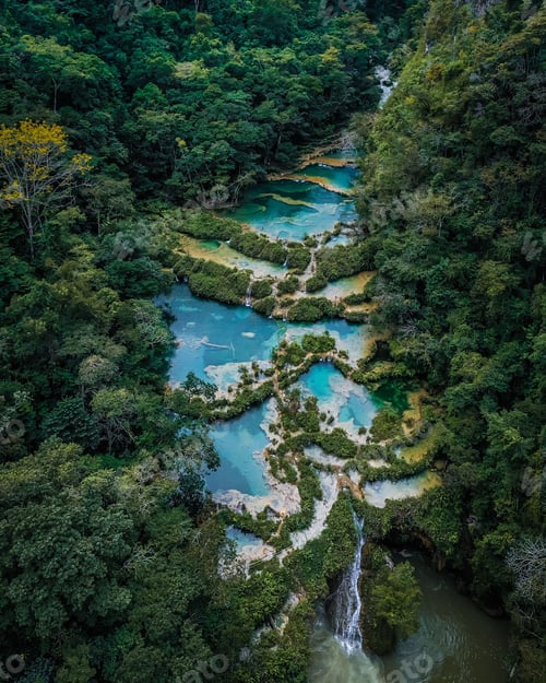 Preview: Aerial view of the Natural Monument Semuc Champey in Guatemala