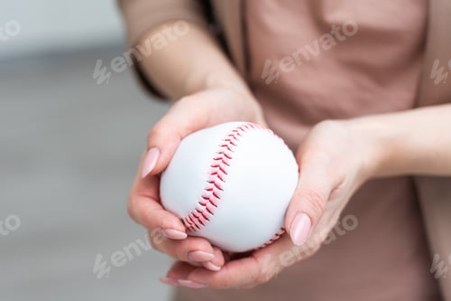 Preview: Small toy baseball isolated on white background
