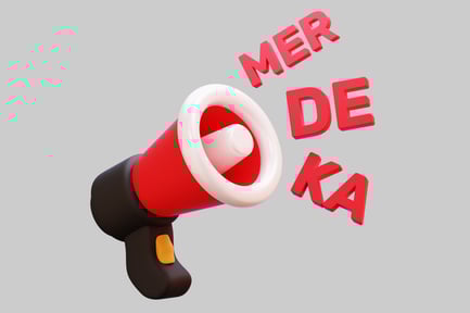 Preview: Megaphone With Merdeka Text For Announcements