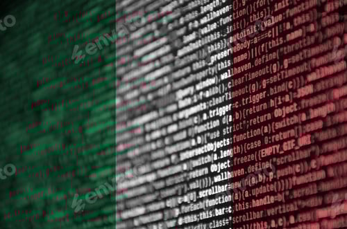 Preview: Italy flag is depicted on the screen with the program code