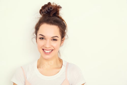 Preview: Portrait of funny beautiful woman posing in studio