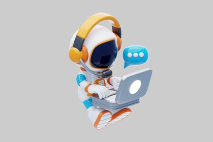 Preview: Astronaut using a laptop