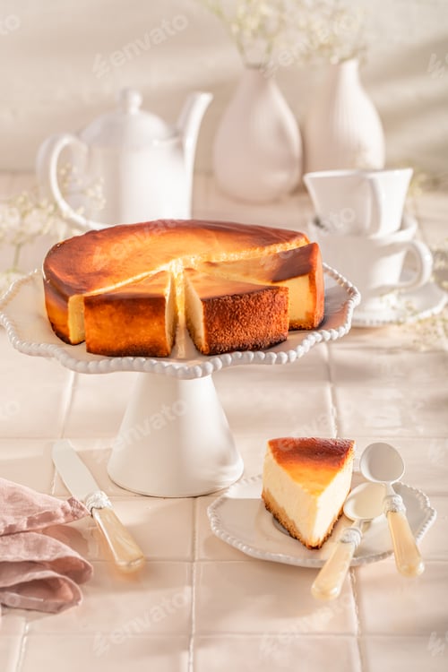 Preview: Tasty and fresh New york cheesecake with vanilla and mascarpone.