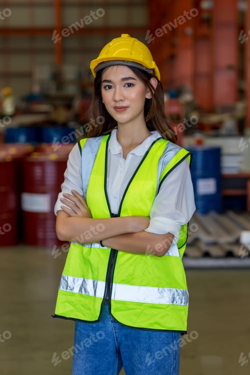 Preview: Foreman or worker work at factory site check up machine or products in site.