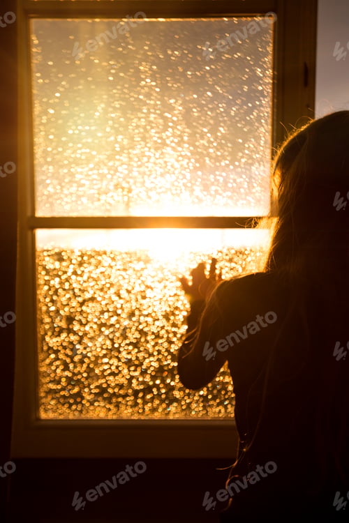 Preview: sunset light outside the window