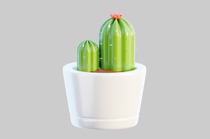 Vista previa: Dos cactus en una olla blanca