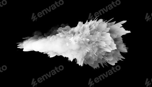 Preview: Digital 3D Illustration. Color smoke blot splash. Abstract horizontal background.