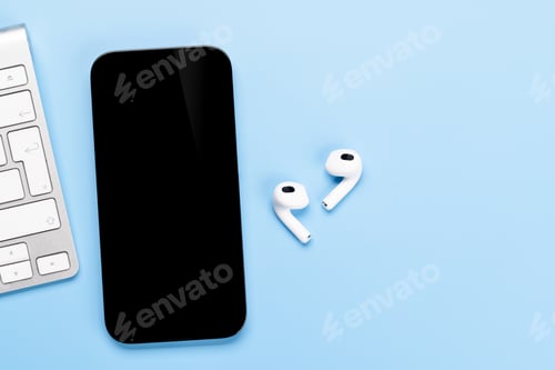 Preview: Blank screen smartphone on a desk