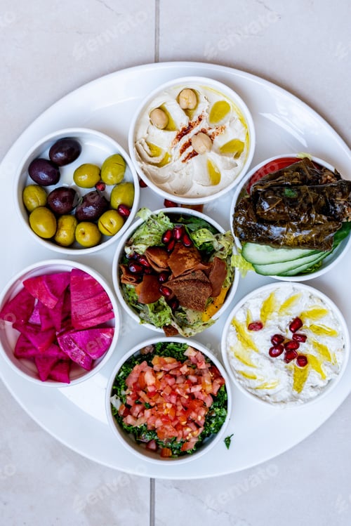 Preview: Traditional Arabic snacks. Eastern cuisine.