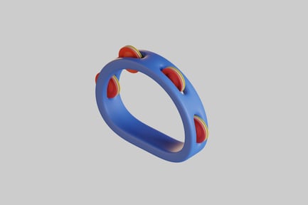 Preview: Blue rattle tambourine instrument