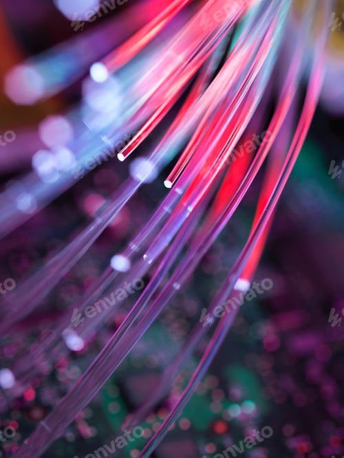 Preview: Fibre optics used to send data darting past computer circuit board