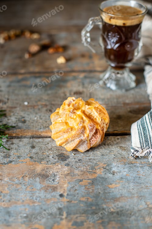 Preview: Choux Pastry Eclair Shu Profiterole The Filling Is Sweet Or Savory Fluffy Dough Homemade Cake For
