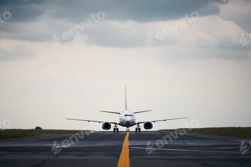 Preview: Front view of airplane at airport