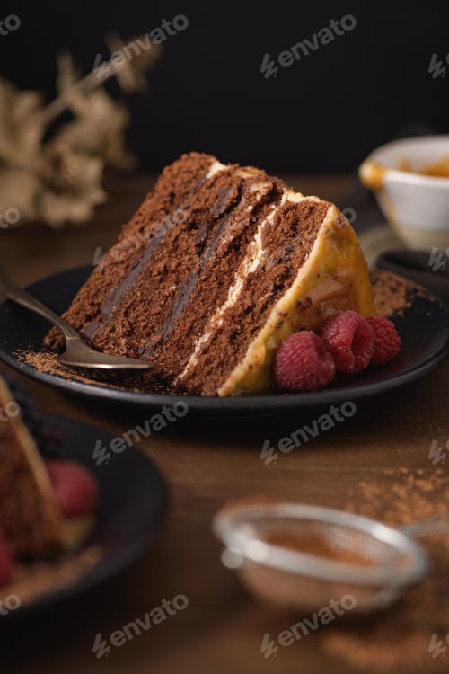 Visualização: Deliciosa fatia de bolo de caramelo