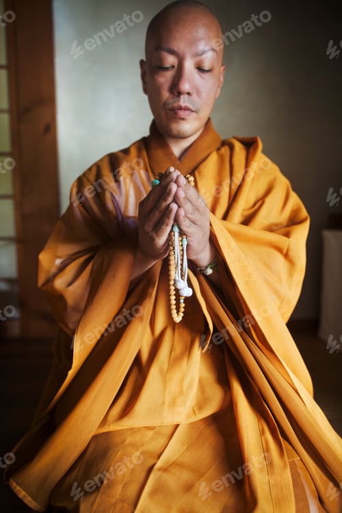 Preview: Buddhist monk praying