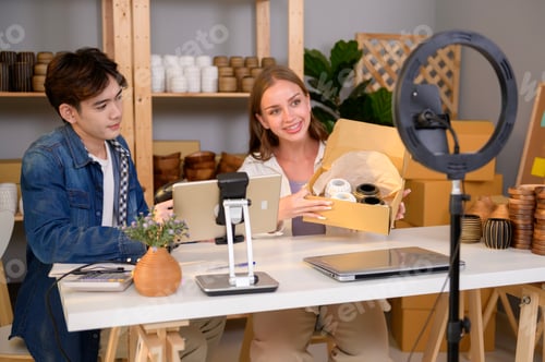 Preview: couple entrepreneur live streaming to sale craft products