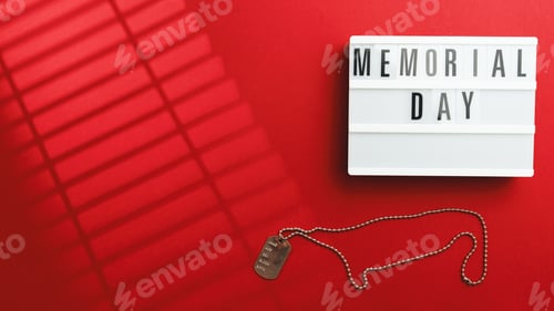 Preview: Memorial day sign on red background