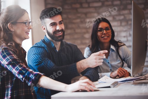 Preview: Creative coworkers working in office