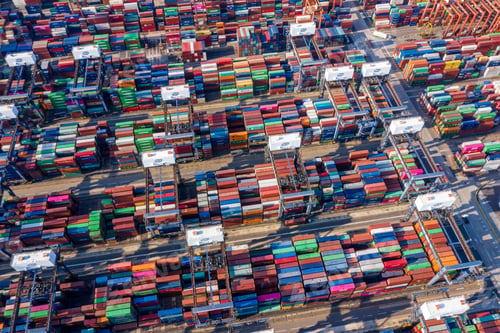 Preview: Kwai Tsing, Hong Kong, 12 February 2019: Top down view of Container Terminals in Hong Kong
