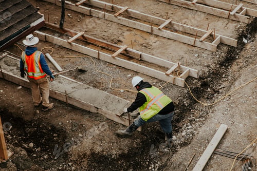 Trabajadores en la obra