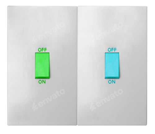 Preview: Light switch isolated on white background
