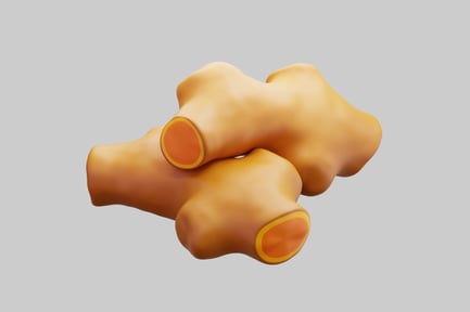 Preview: Stylized 3D Turmeric Roots