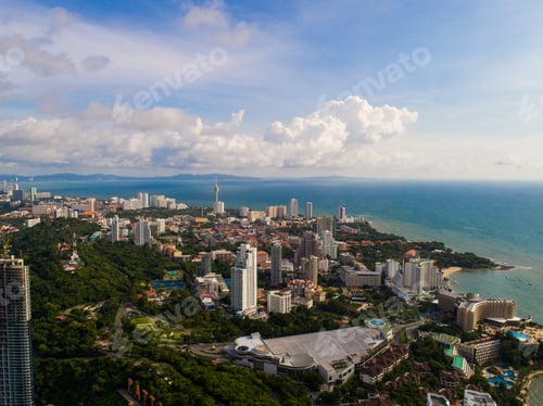 Preview: Aerial view of Pattaya beach . Thailand.