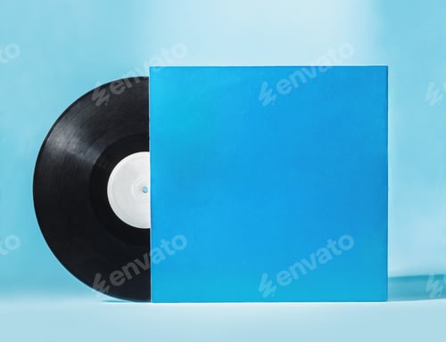 Preview: Vinyl disc with blank blue cover