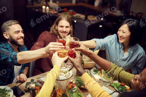 Preview: Multi-Ethnic Group of People Clinking Glasses