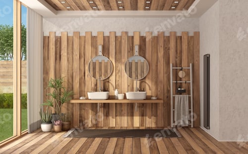 Preview: Wooden modern bathroom