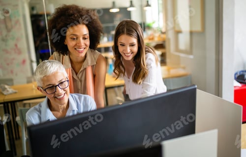 Preview: Group of programmer working in a software developing company office