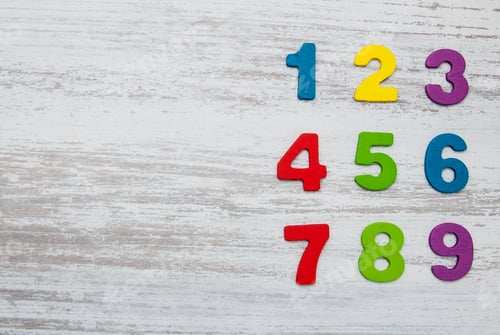 Preview: colorful wooden numbers