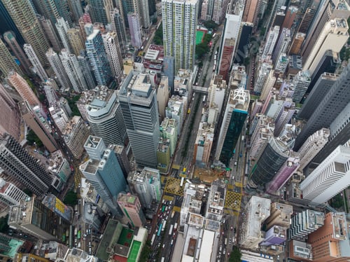 Preview: Wan Chai, Hong Kong 16 December 2021: Top view of Hong Kong city